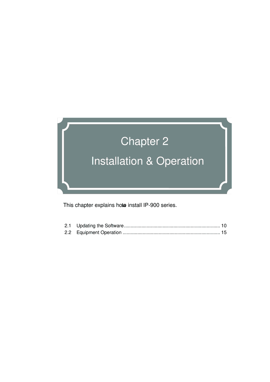 Fujitsu V01 manual Installation & Operation 