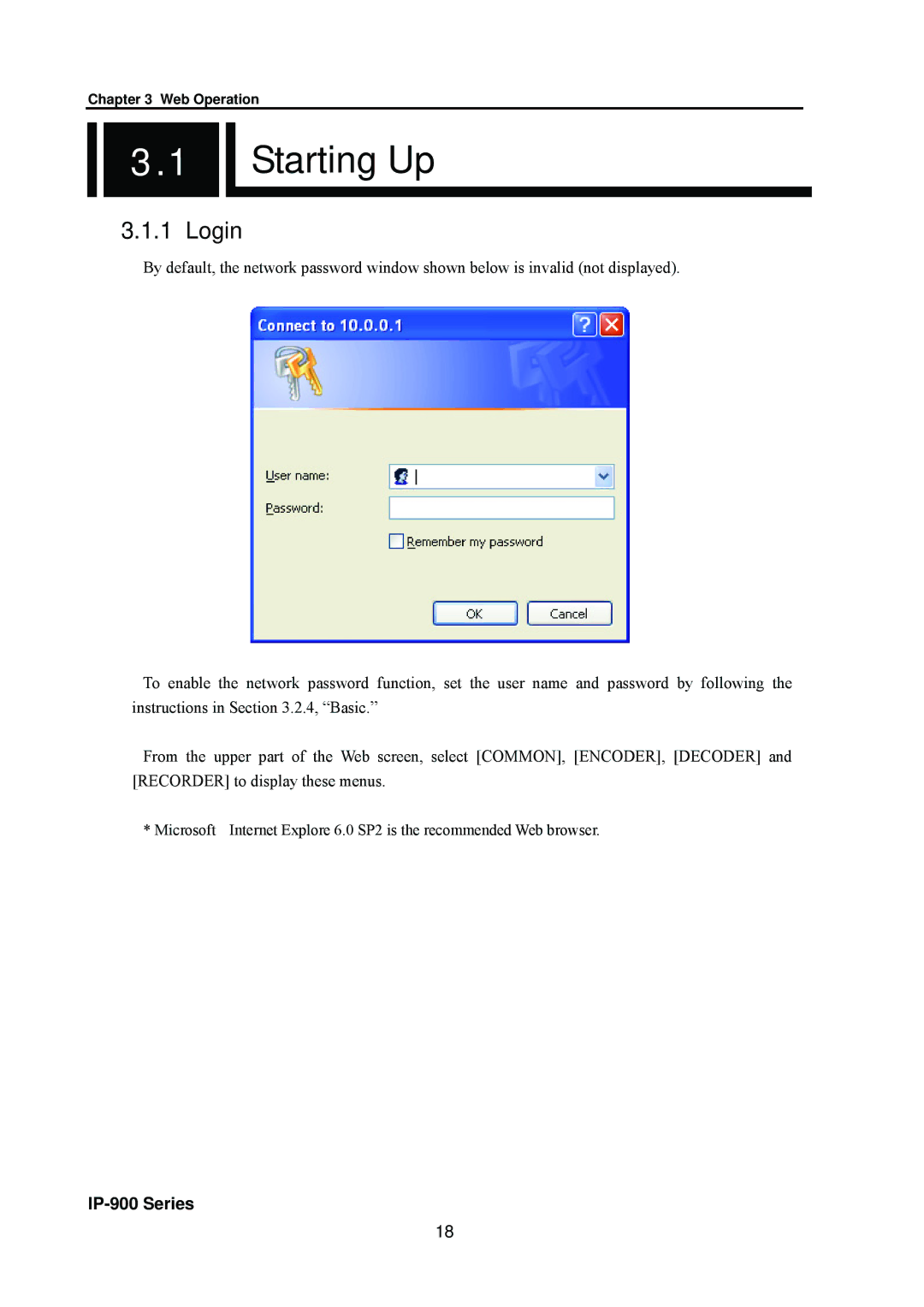 Fujitsu V01 manual Starting Up, Login 