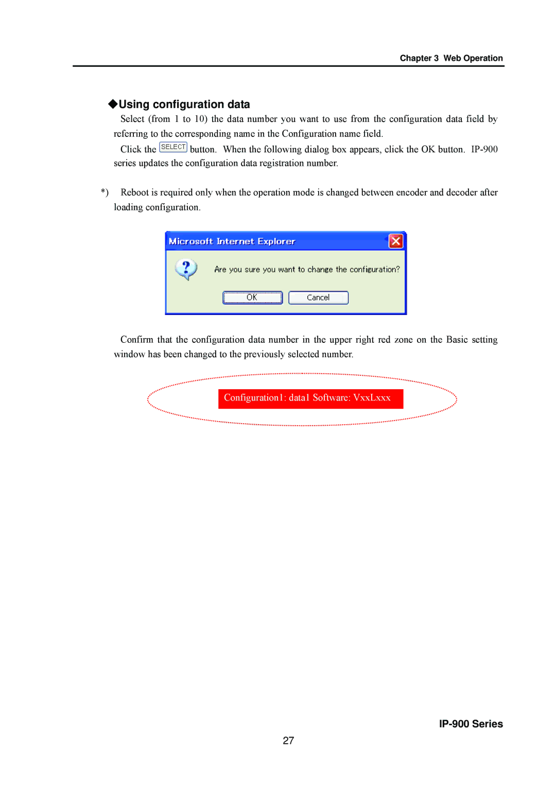 Fujitsu V01 manual Using configuration data 