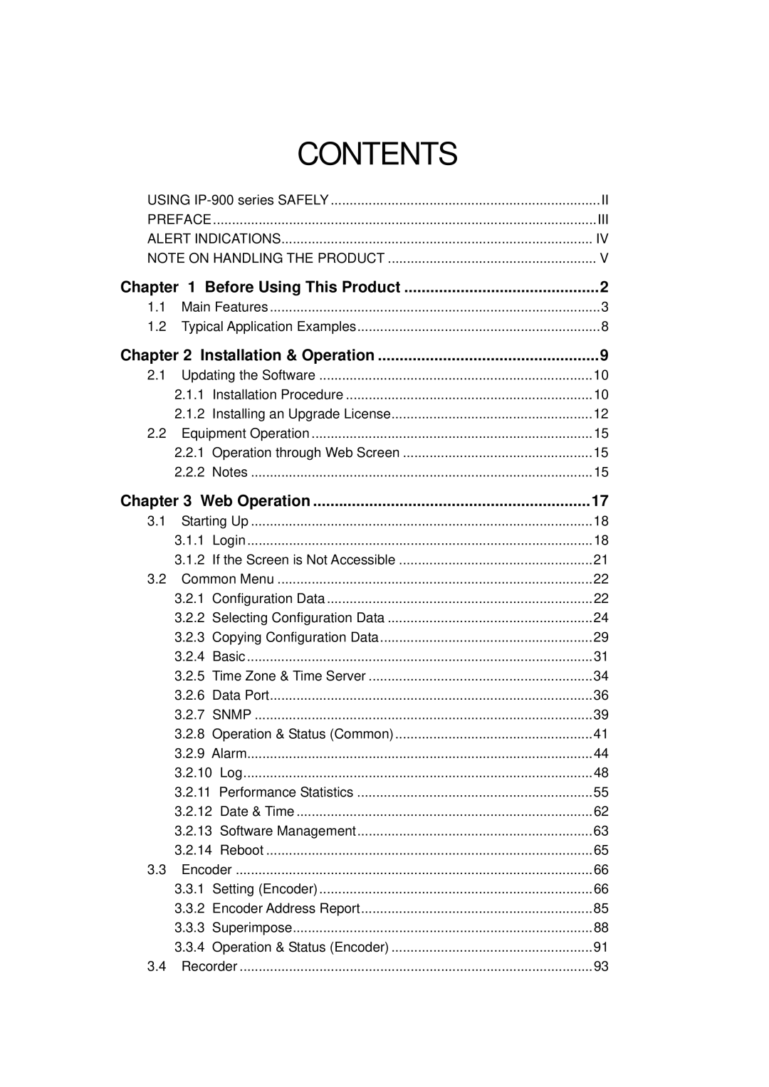 Fujitsu V01 manual Contents 