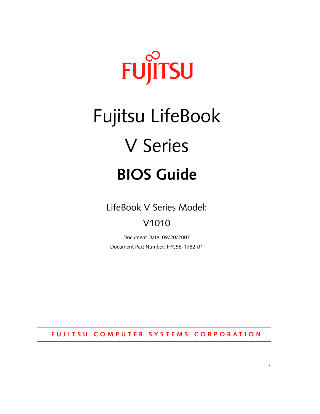 Fujitsu V1010 manual Fujitsu LifeBook Series 