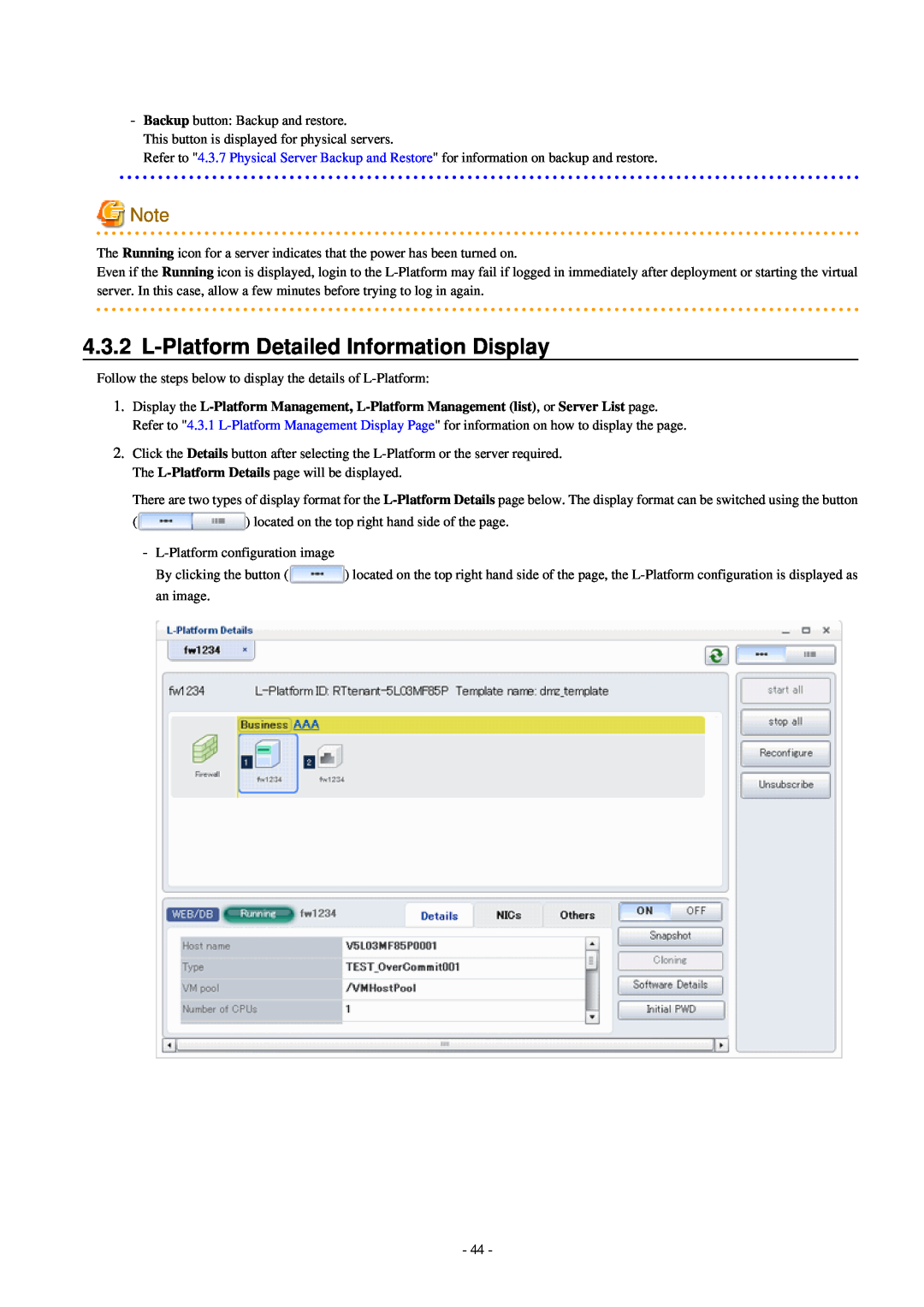 Fujitsu V3.0.0 manual L-Platform Detailed Information Display 