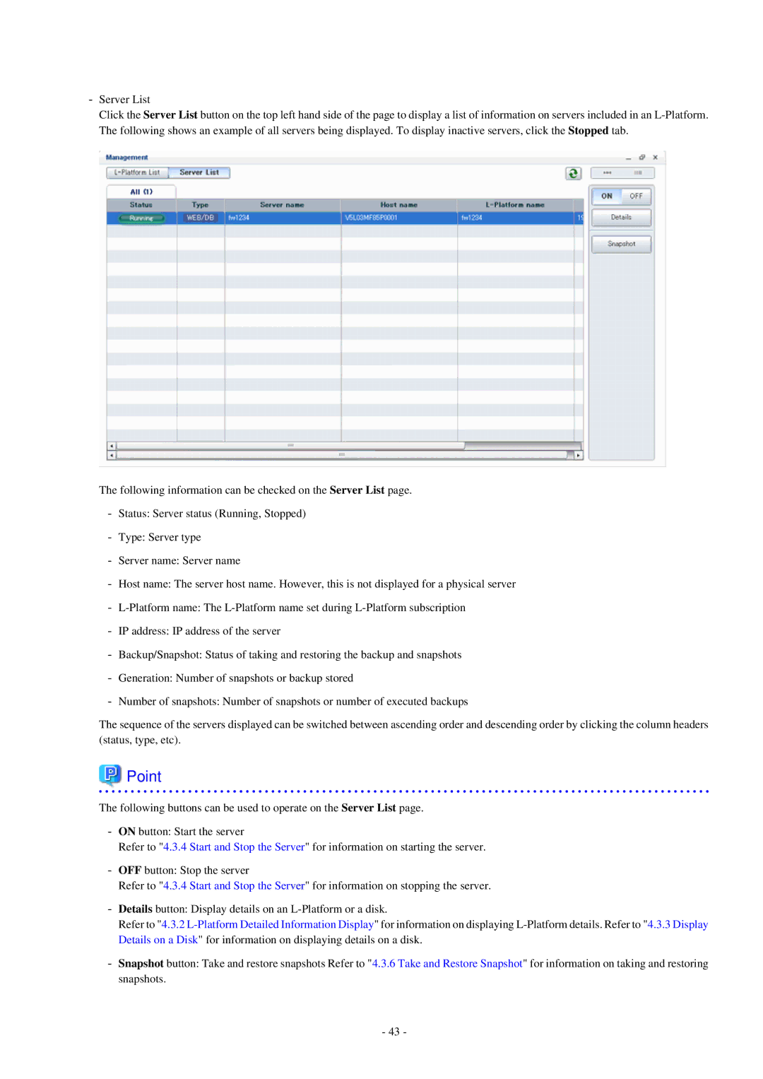 Fujitsu V3.0.0 manual Point 