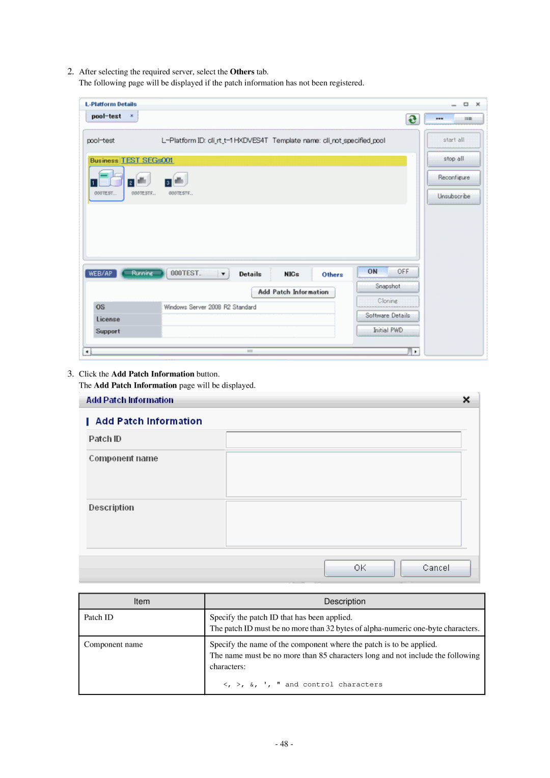 Fujitsu V3.0.0 manual Click the Add Patch Information button 