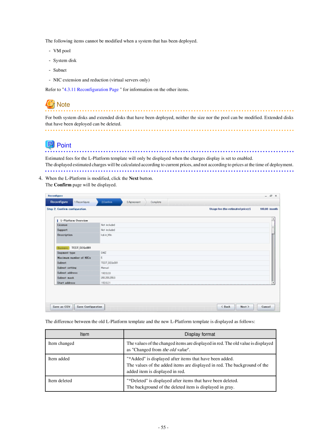 Fujitsu V3.0.0 manual Item changed 