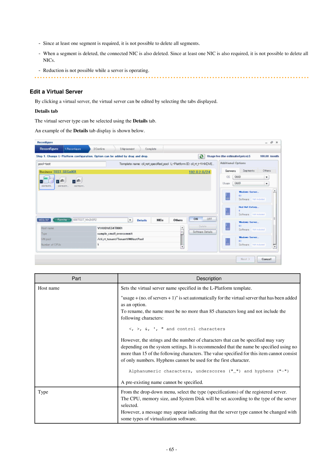 Fujitsu V3.0.0 manual Edit a Virtual Server, Details tab 