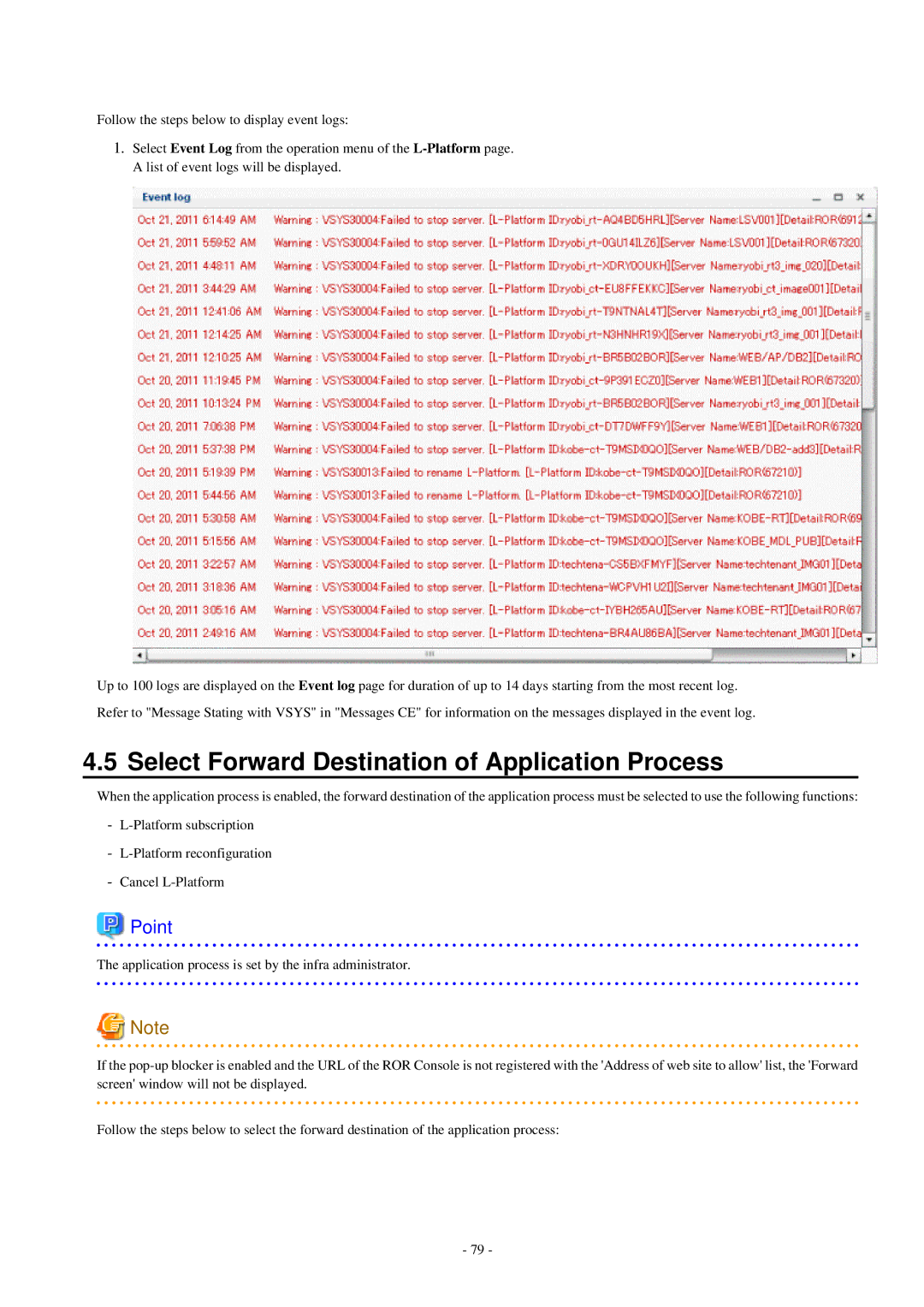 Fujitsu V3.0.0 manual Select Forward Destination of Application Process 