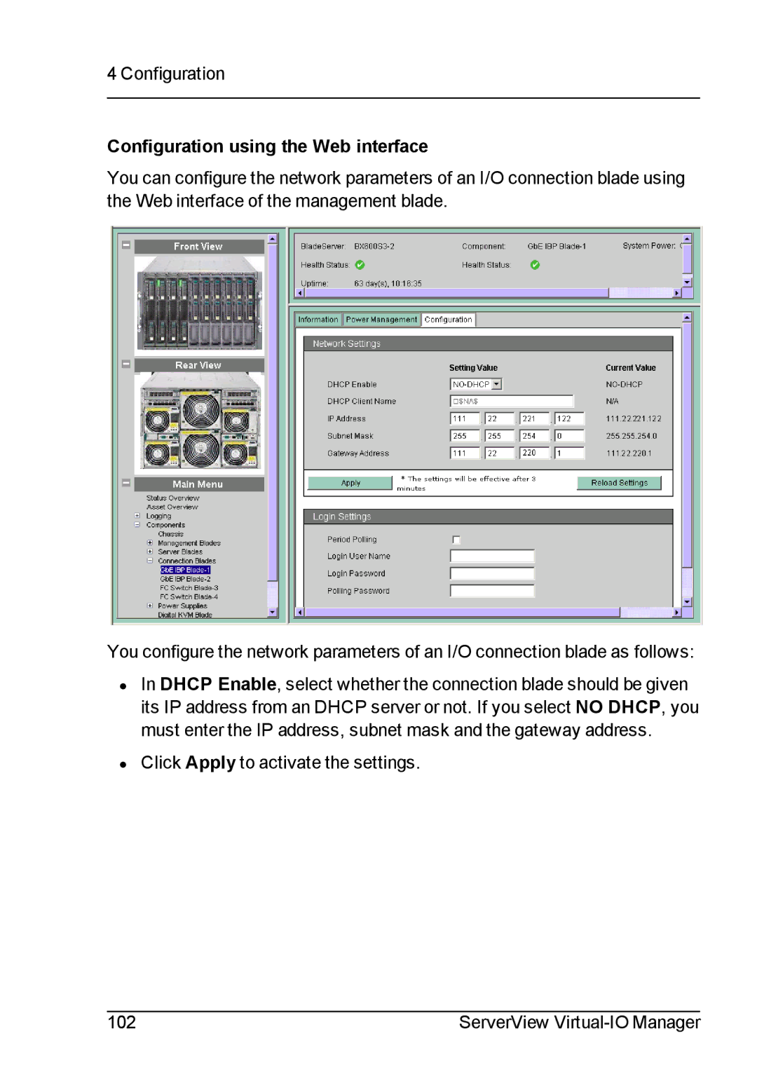 Fujitsu V3.1 manual Configuration using the Web interface 