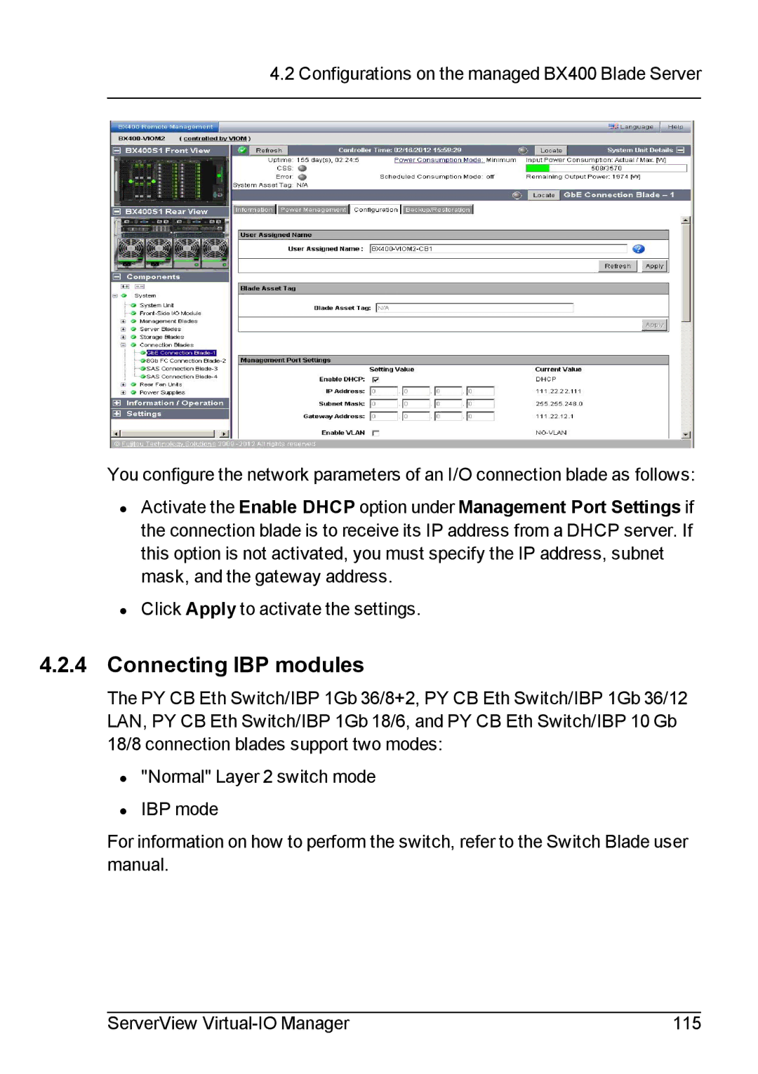 Fujitsu V3.1 manual Connecting IBP modules 