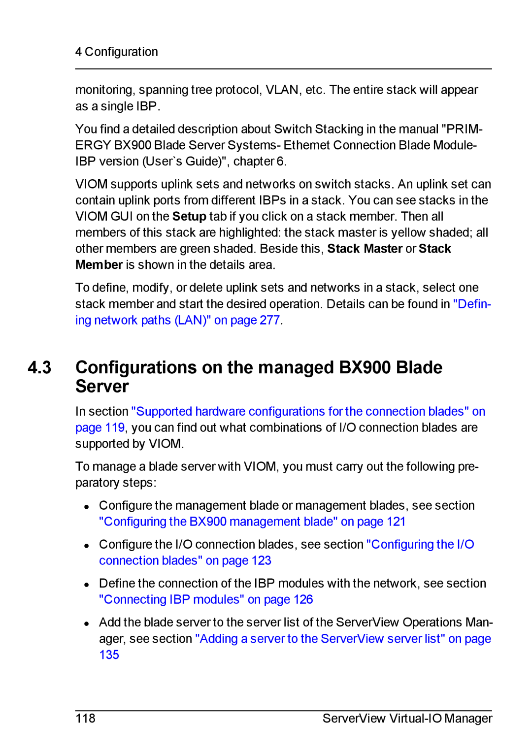 Fujitsu V3.1 manual Configurations on the managed BX900 Blade Server 