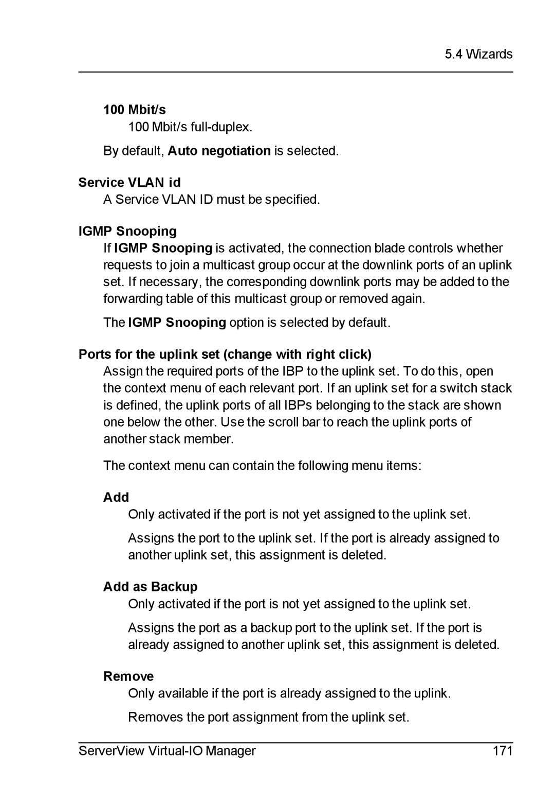 Fujitsu V3.1 manual Service Vlan id, Igmp Snooping 