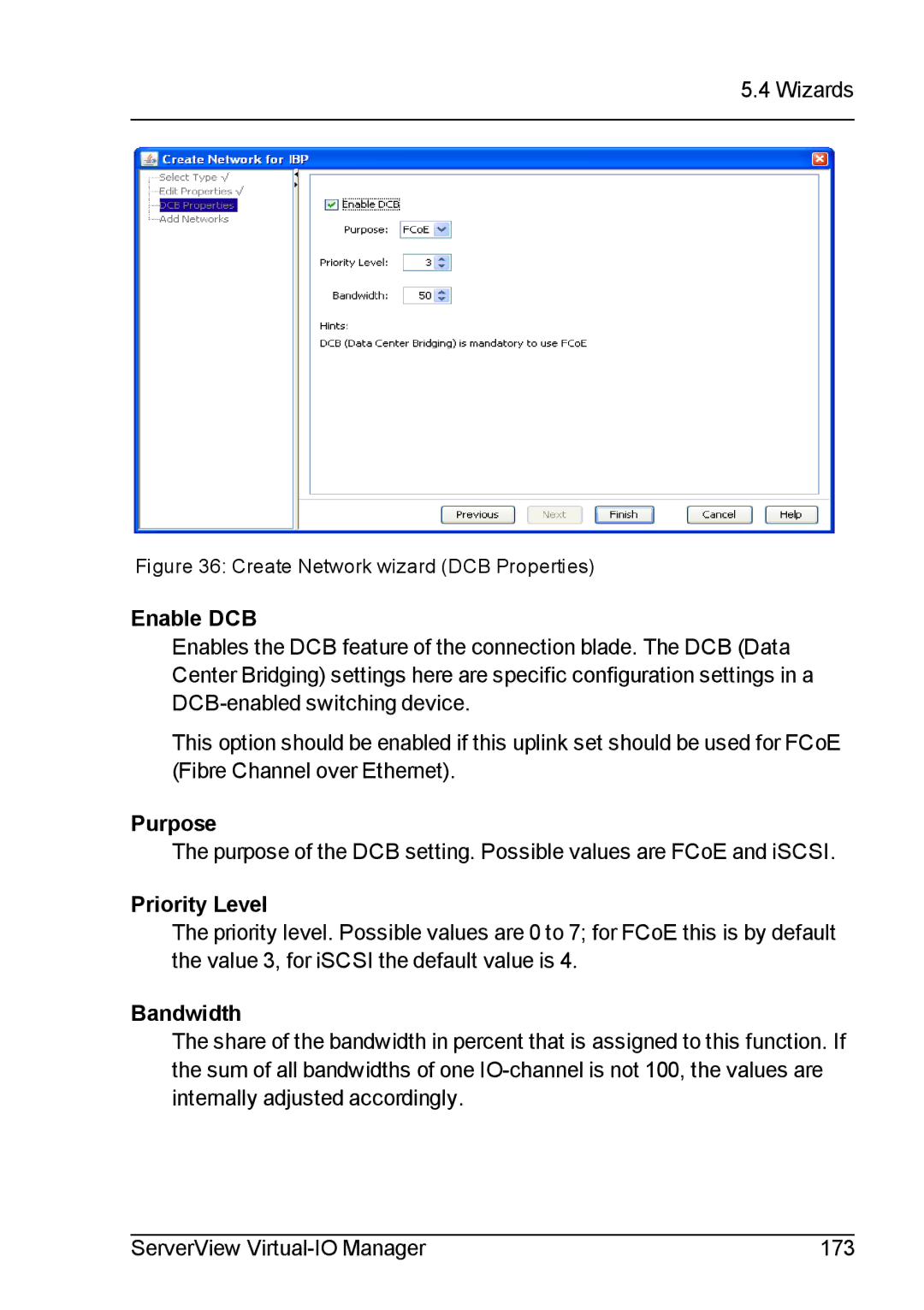 Fujitsu V3.1 manual Enable DCB, Purpose, Priority Level, Bandwidth 