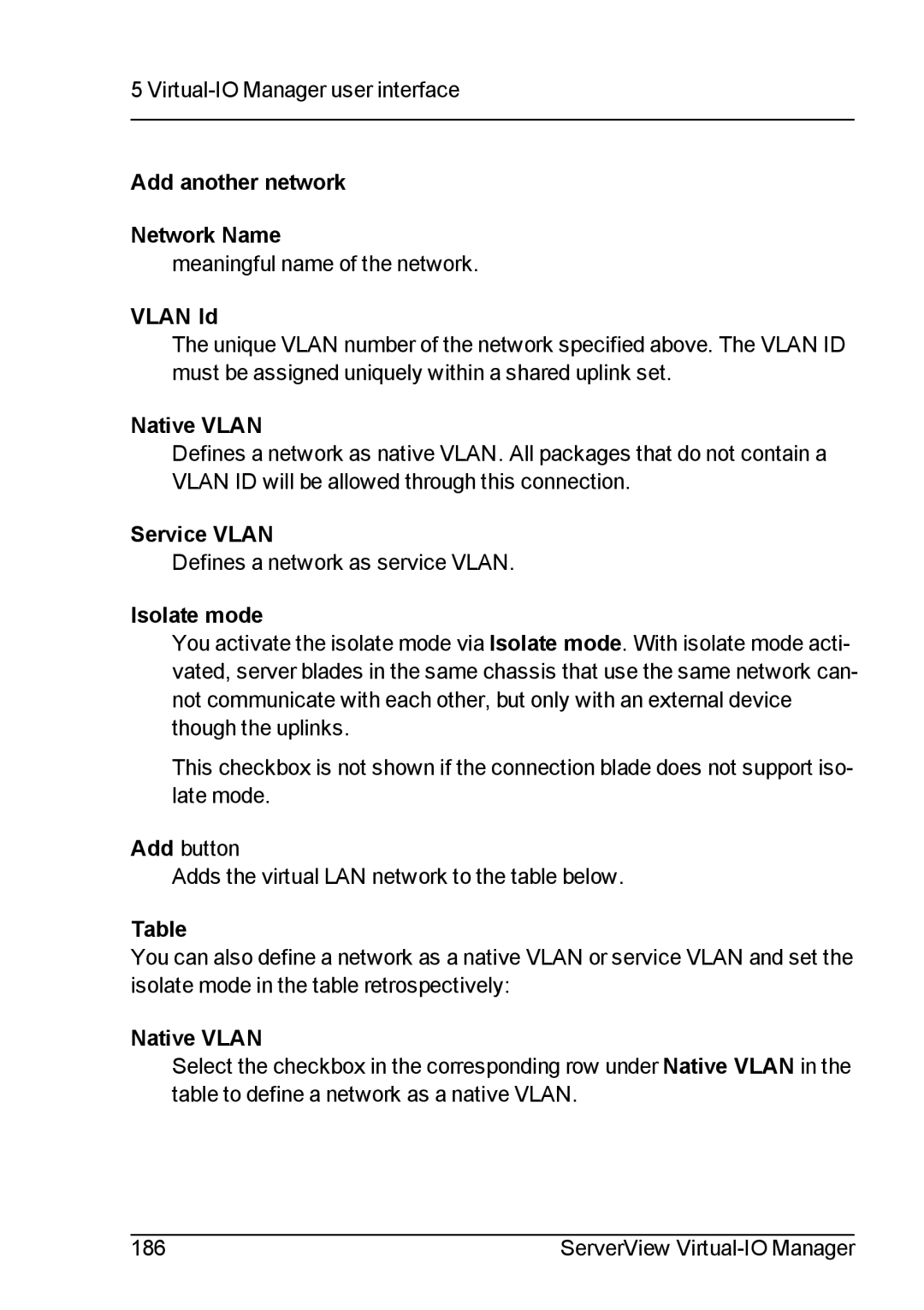 Fujitsu V3.1 manual Add another network Network Name, Vlan Id 