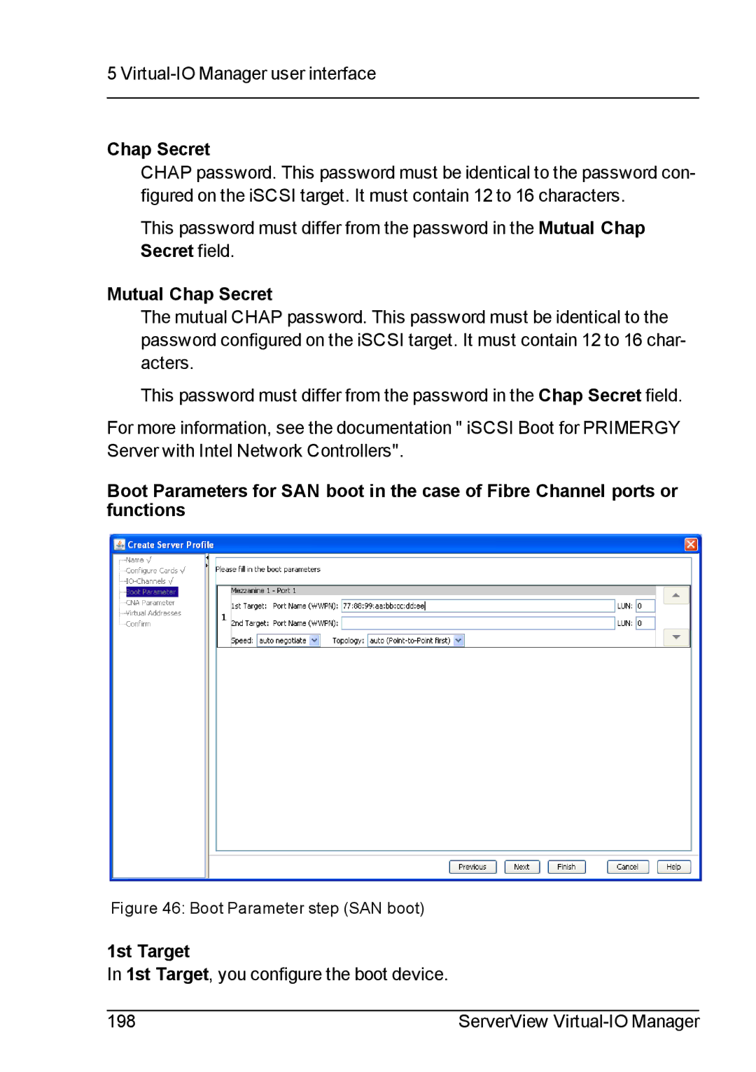 Fujitsu V3.1 manual Mutual Chap Secret, 1st Target 