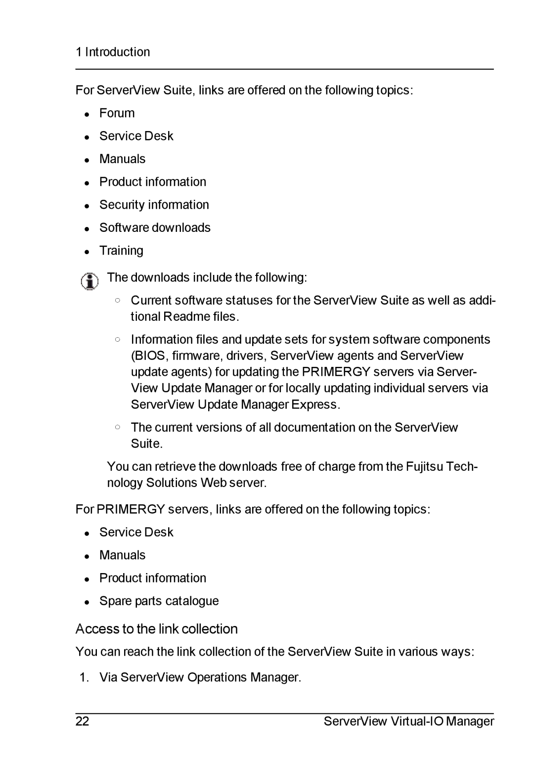 Fujitsu V3.1 manual Access to the link collection 