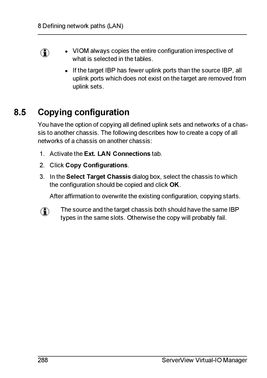 Fujitsu V3.1 manual Copying configuration 