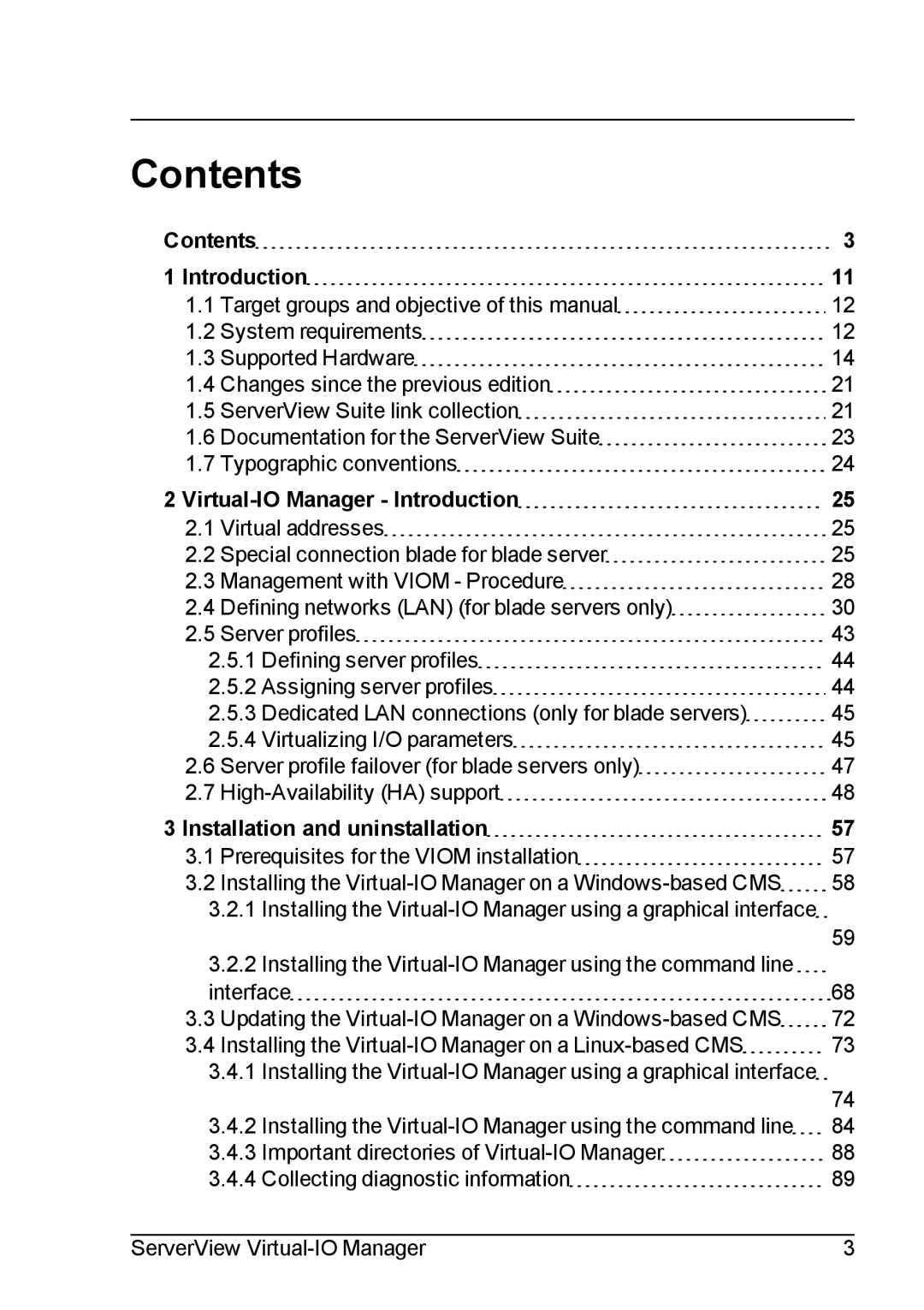 Fujitsu V3.1 manual Contents 