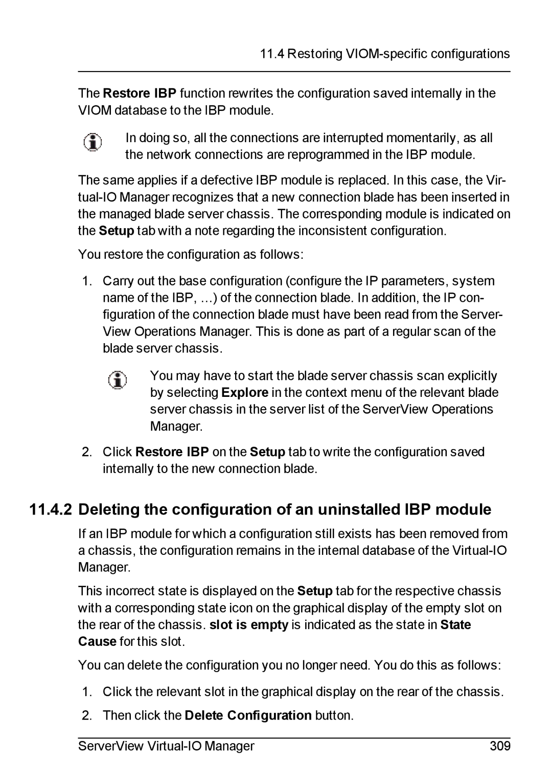 Fujitsu V3.1 manual Deleting the configuration of an uninstalled IBP module 