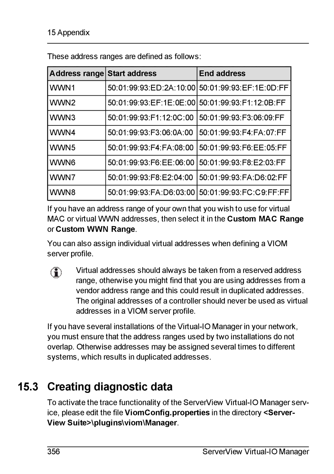 Fujitsu V3.1 manual Creating diagnostic data, View Suite\plugins\viom\Manager 