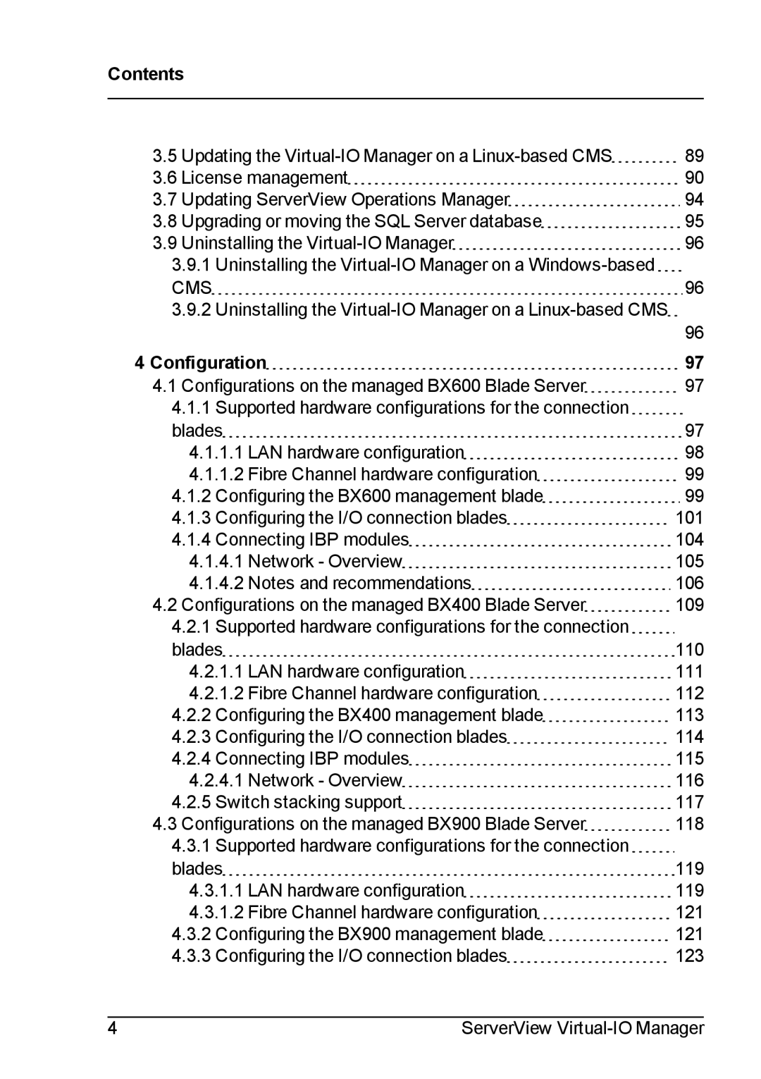 Fujitsu V3.1 manual Contents, Configuration 