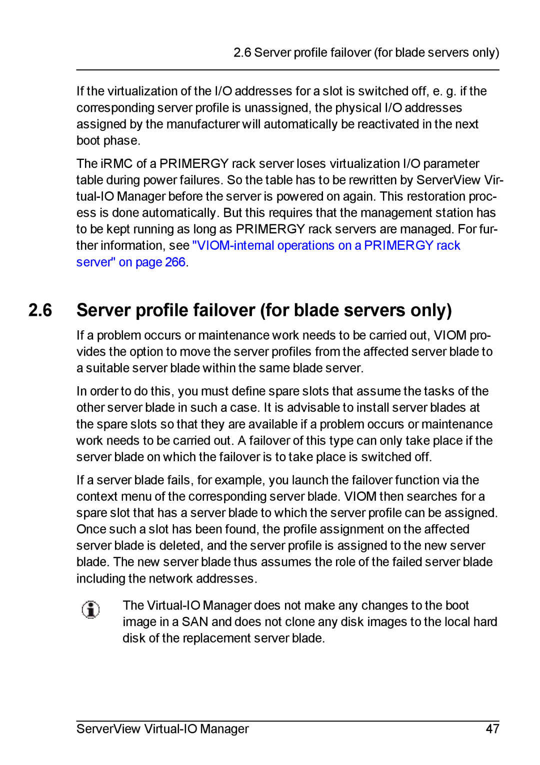 Fujitsu V3.1 manual Server profile failover for blade servers only 