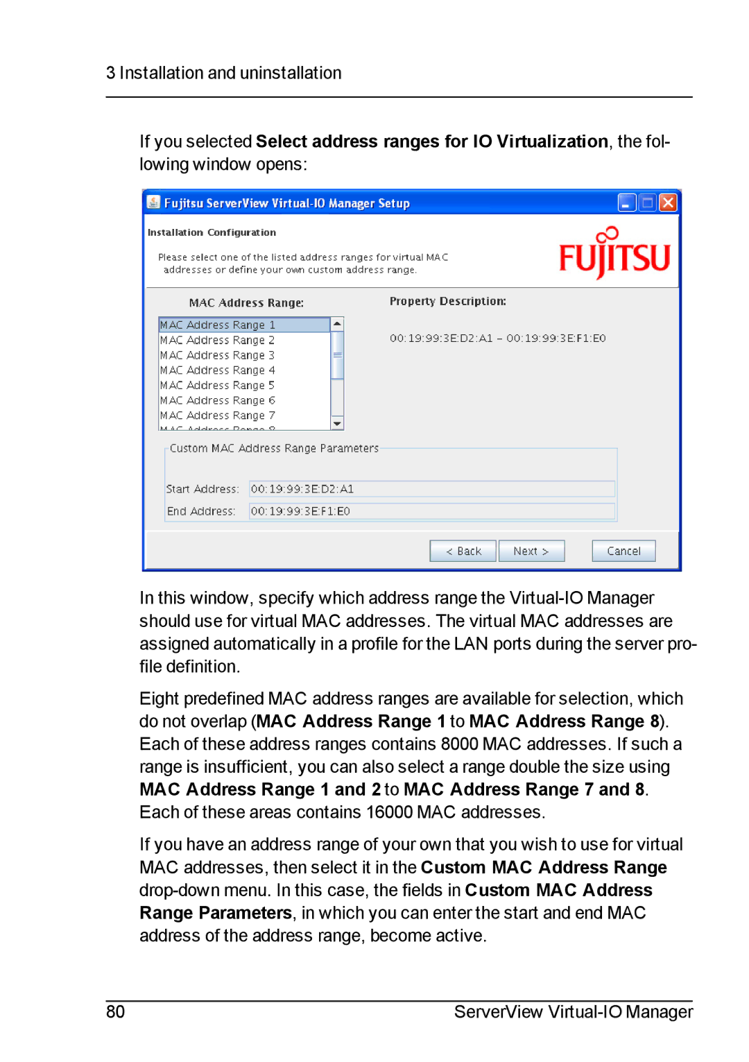 Fujitsu V3.1 manual Installation and uninstallation 