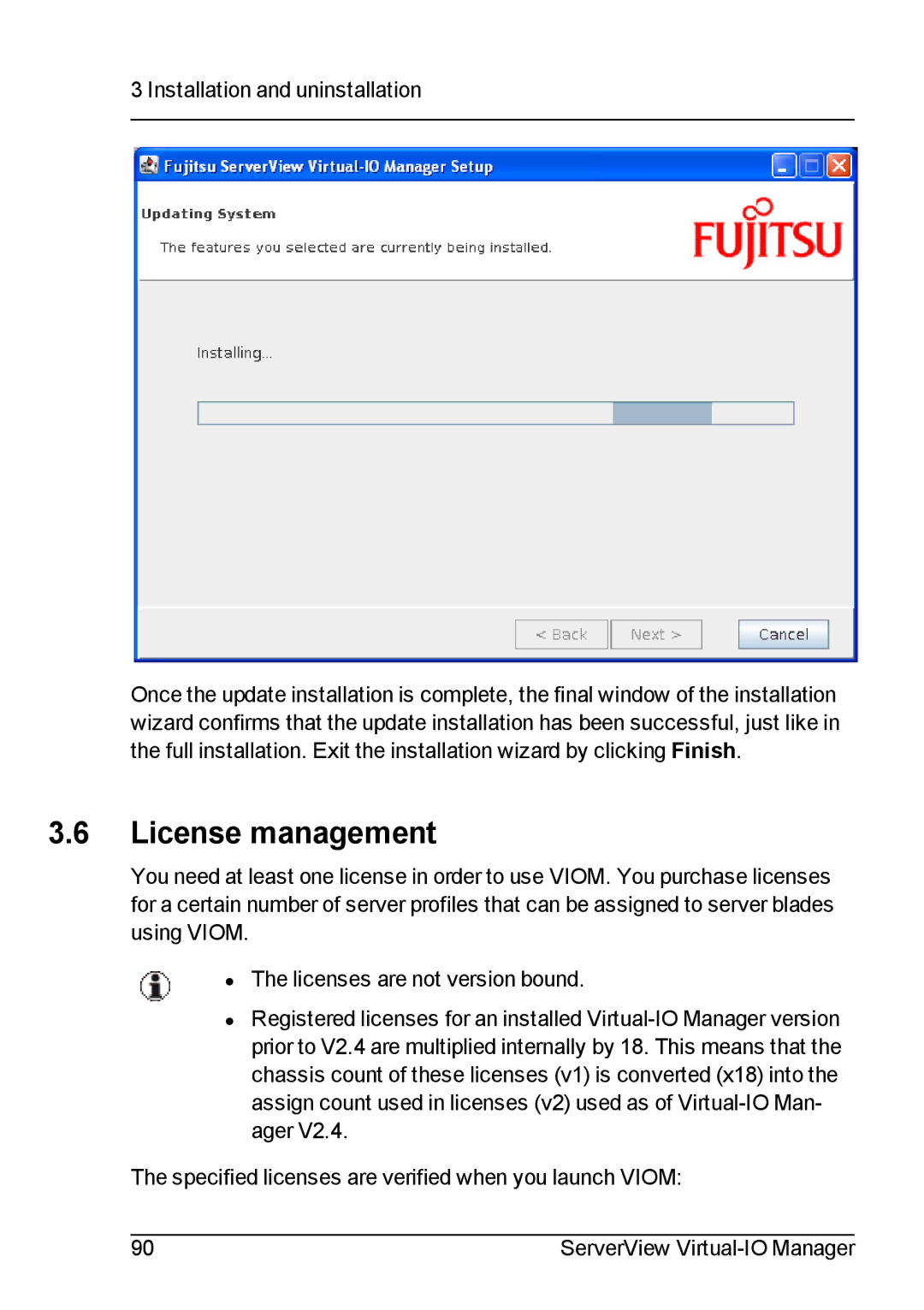 Fujitsu V3.1 manual License management 