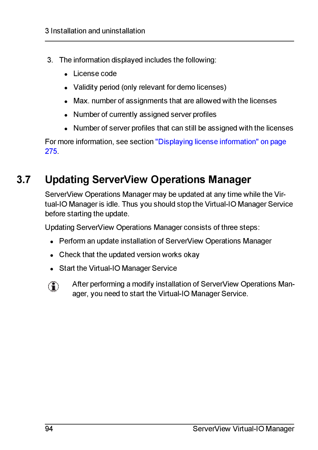 Fujitsu V3.1 manual Updating ServerView Operations Manager 