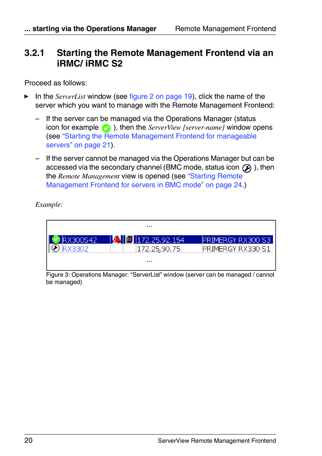 Fujitsu V4.90 manual Starting the Remote Management Frontend via an iRMC/ iRMC S2 