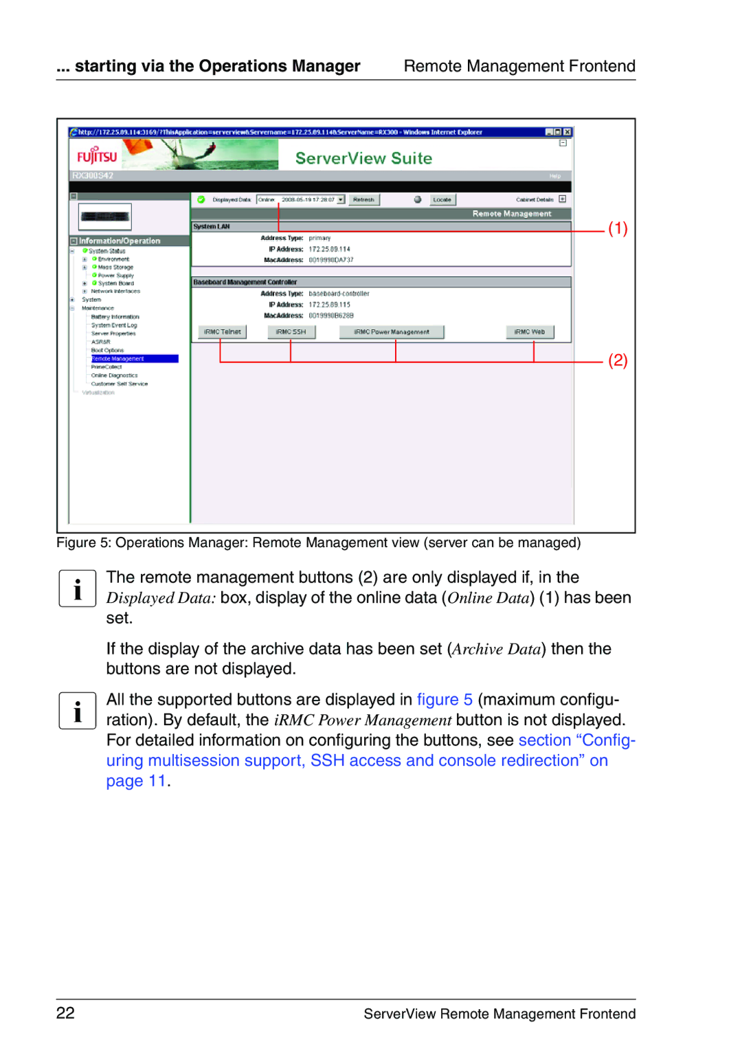 Fujitsu V4.90 manual Starting via the Operations Manager 