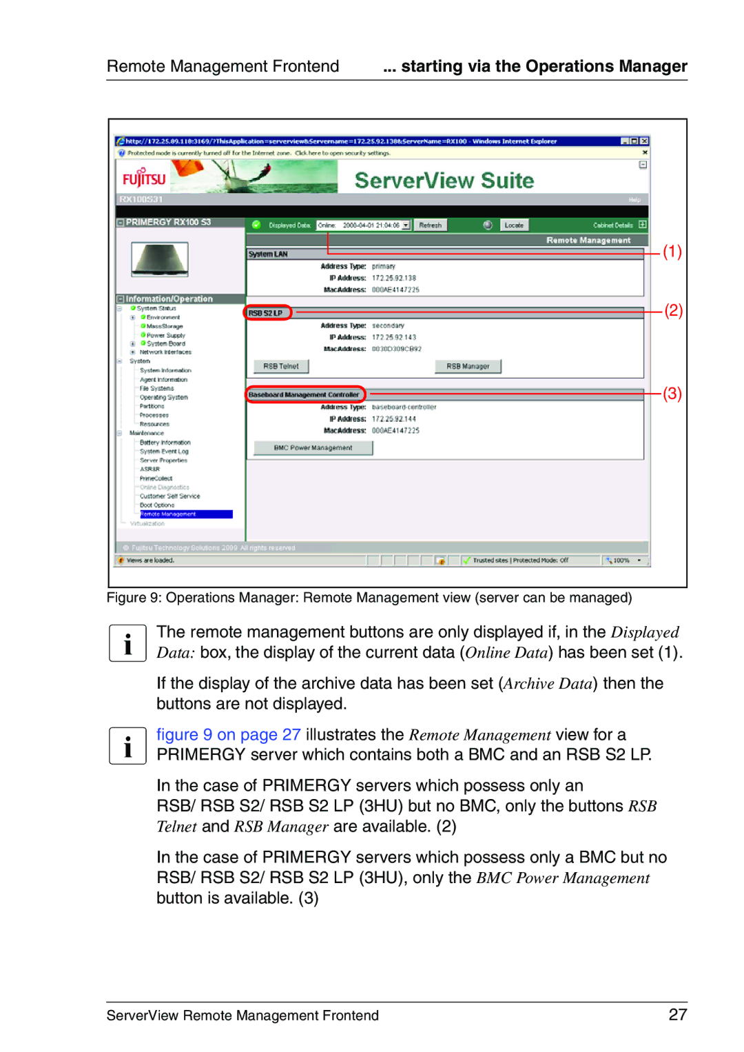 Fujitsu V4.90 manual Case of Primergy servers which possess only an 