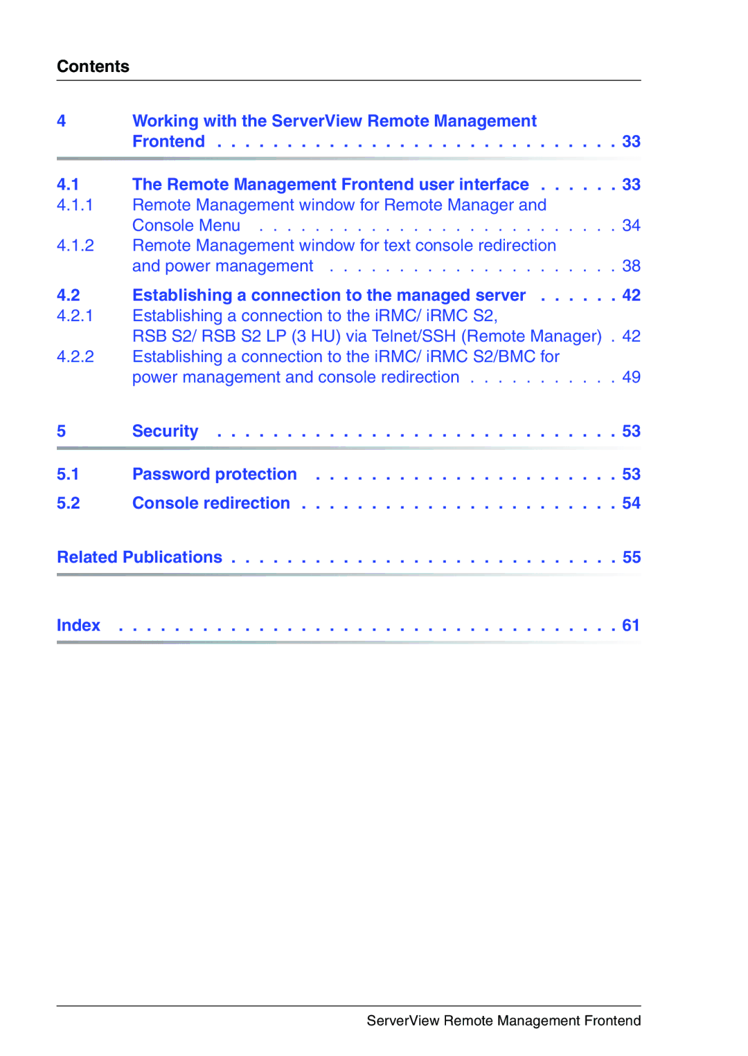 Fujitsu V4.90 manual Contents 