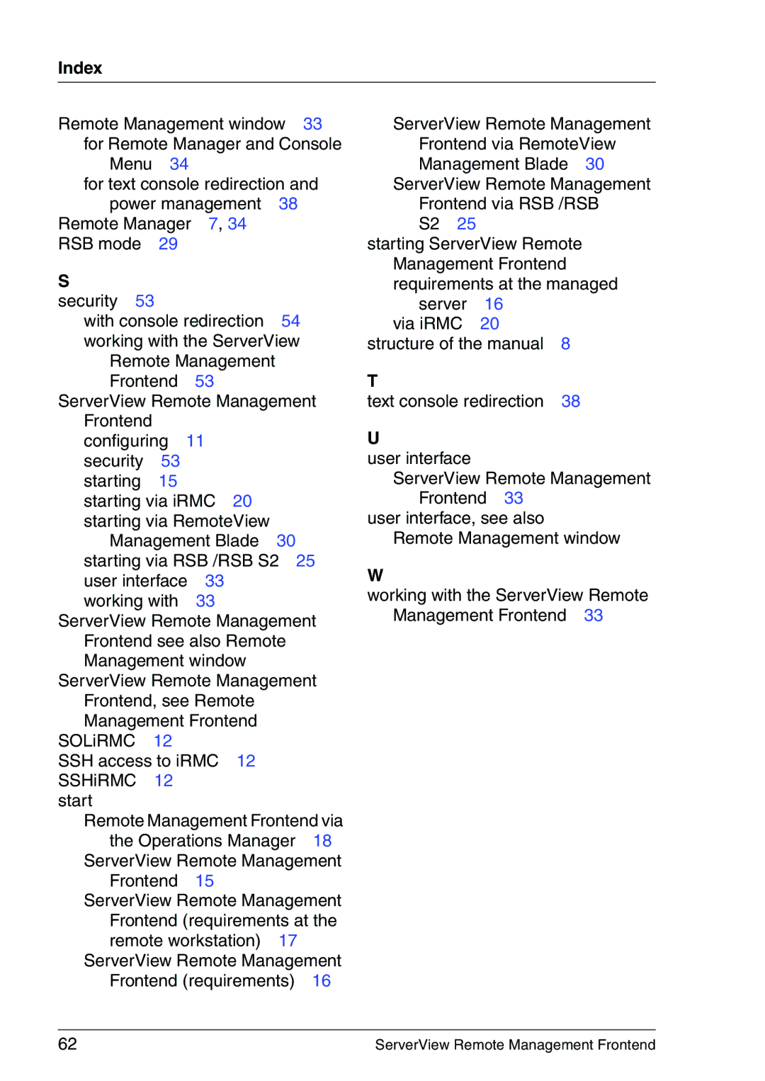 Fujitsu V4.90 manual Index 