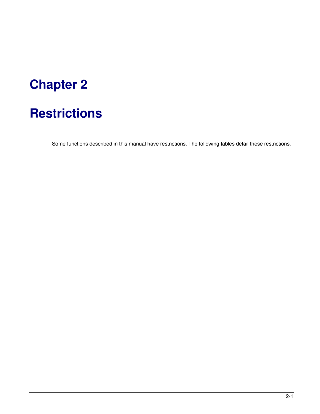 Fujitsu V6.0 manual Chapter Restrictions 