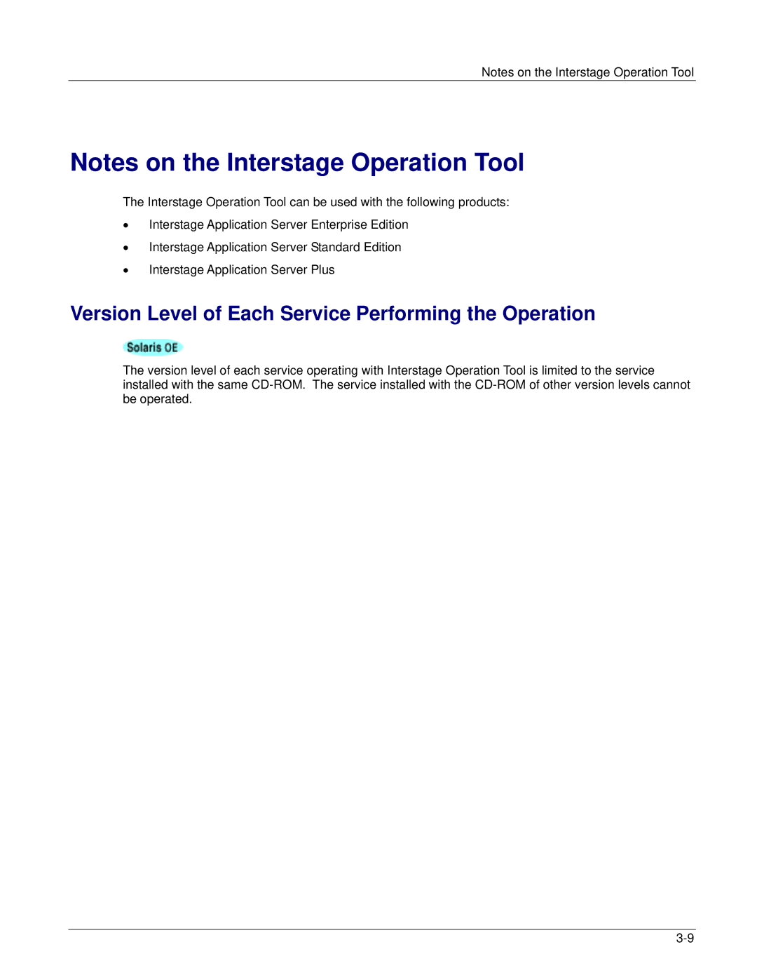 Fujitsu V6.0 manual Version Level of Each Service Performing the Operation 