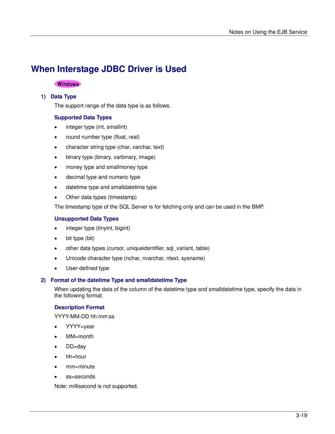 Fujitsu V6.0 manual When Interstage Jdbc Driver is Used 