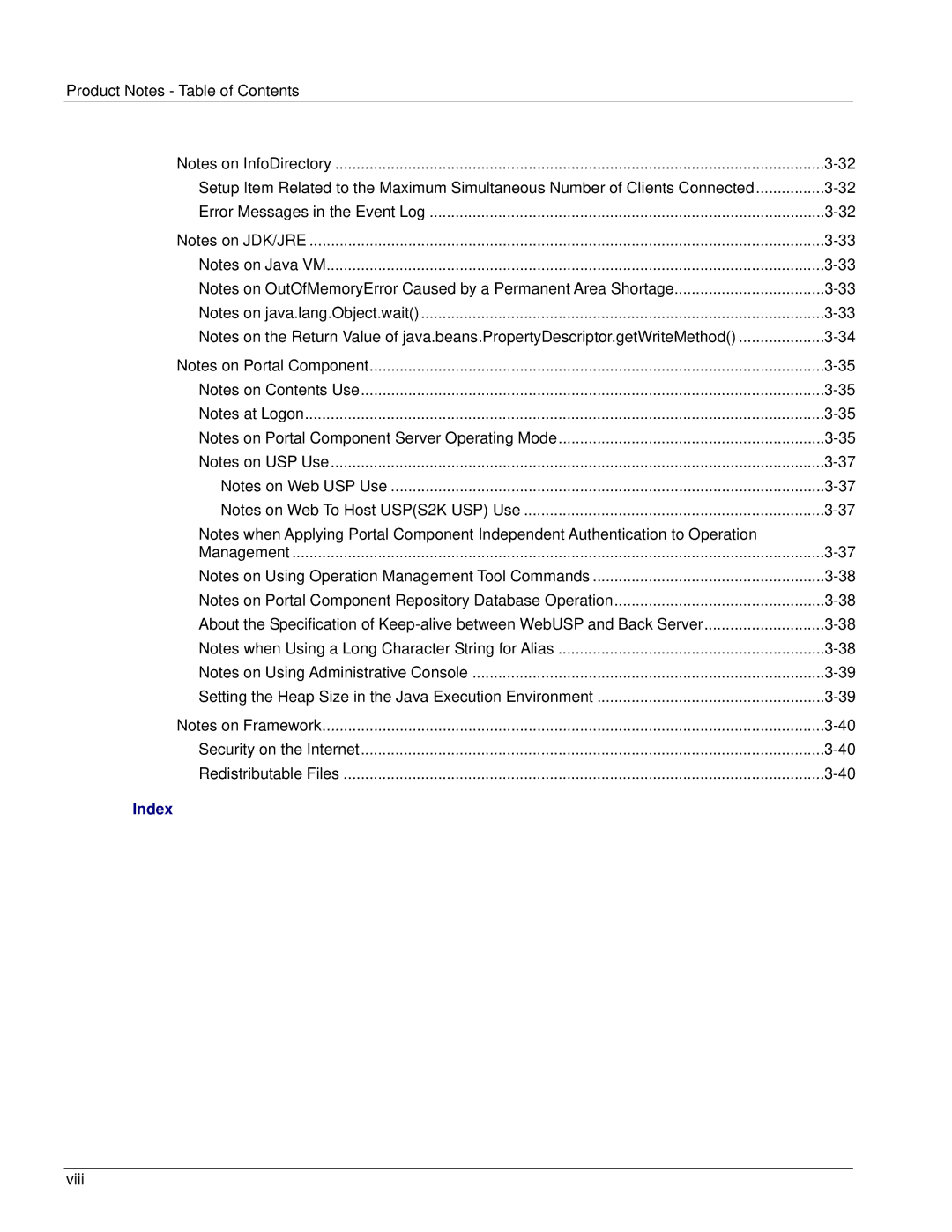 Fujitsu V6.0 manual Index 