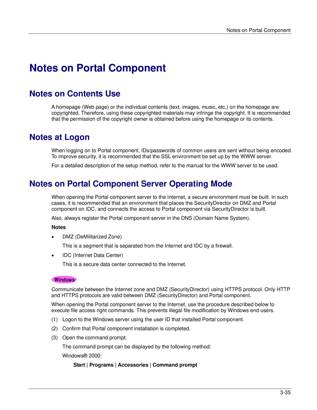 Fujitsu V6.0 manual Start Programs Accessories Command prompt 