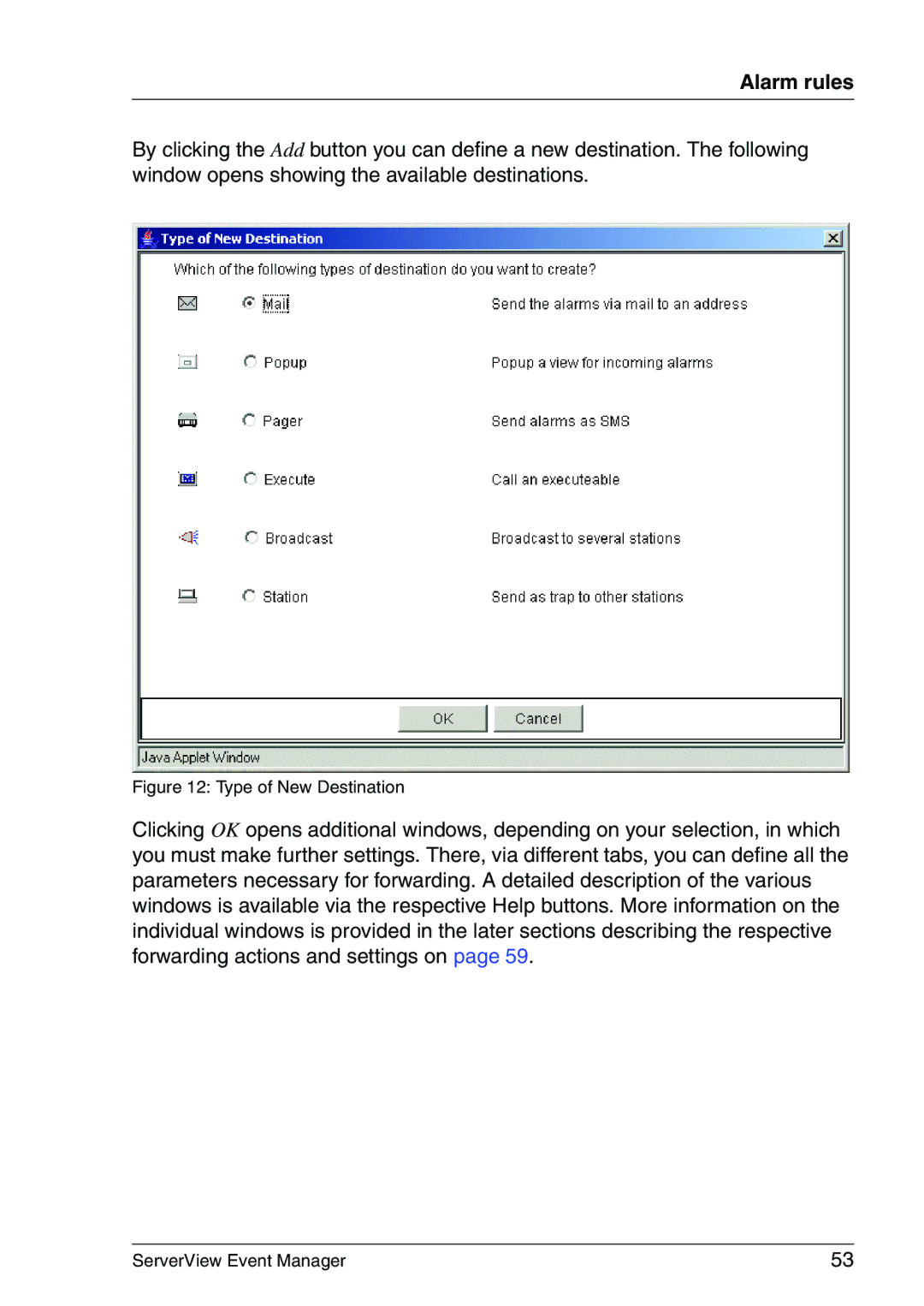 Fujitsu V6.00 manual Type of New Destination 