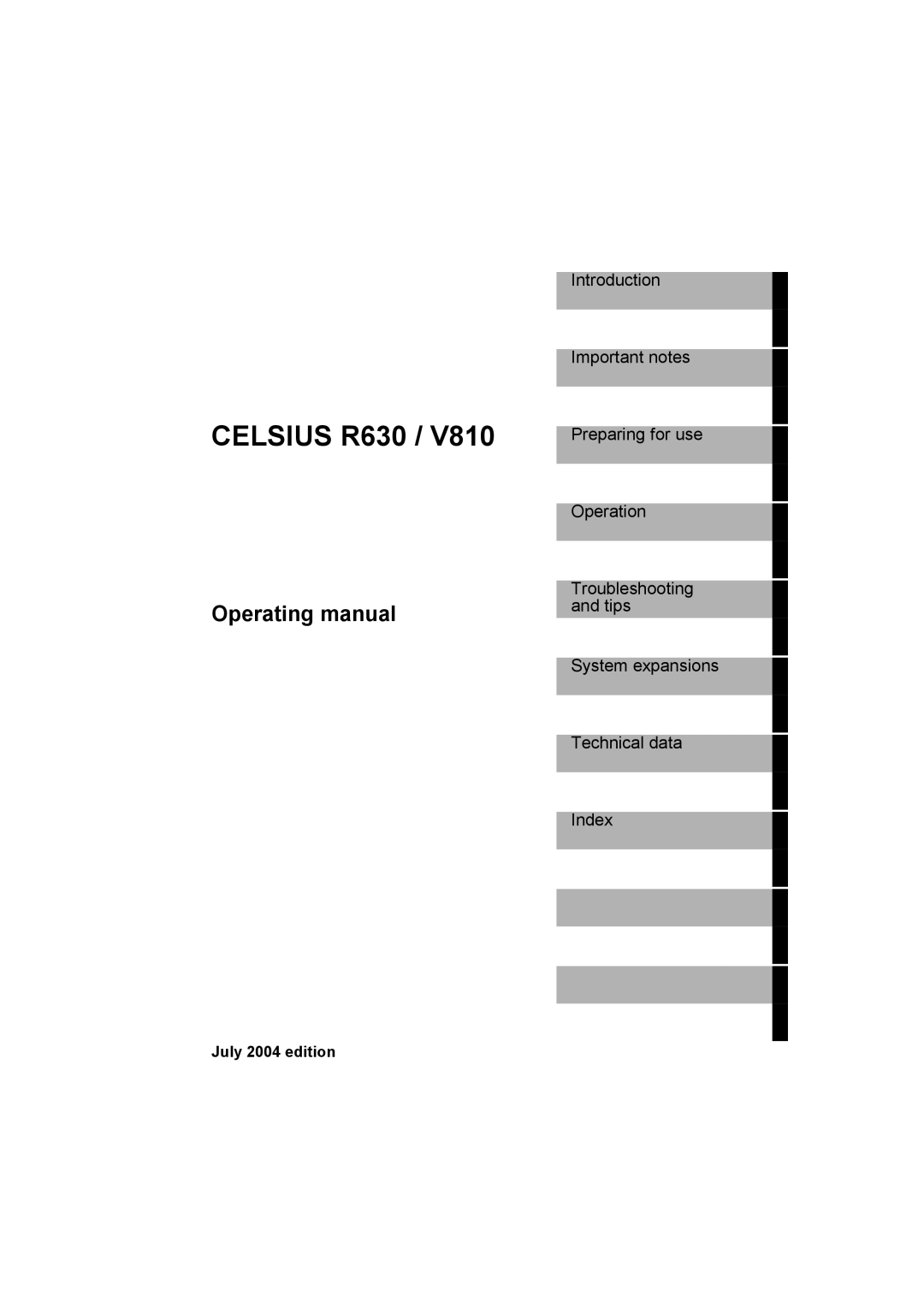 Fujitsu V810 Celsius R630, Operating manual 