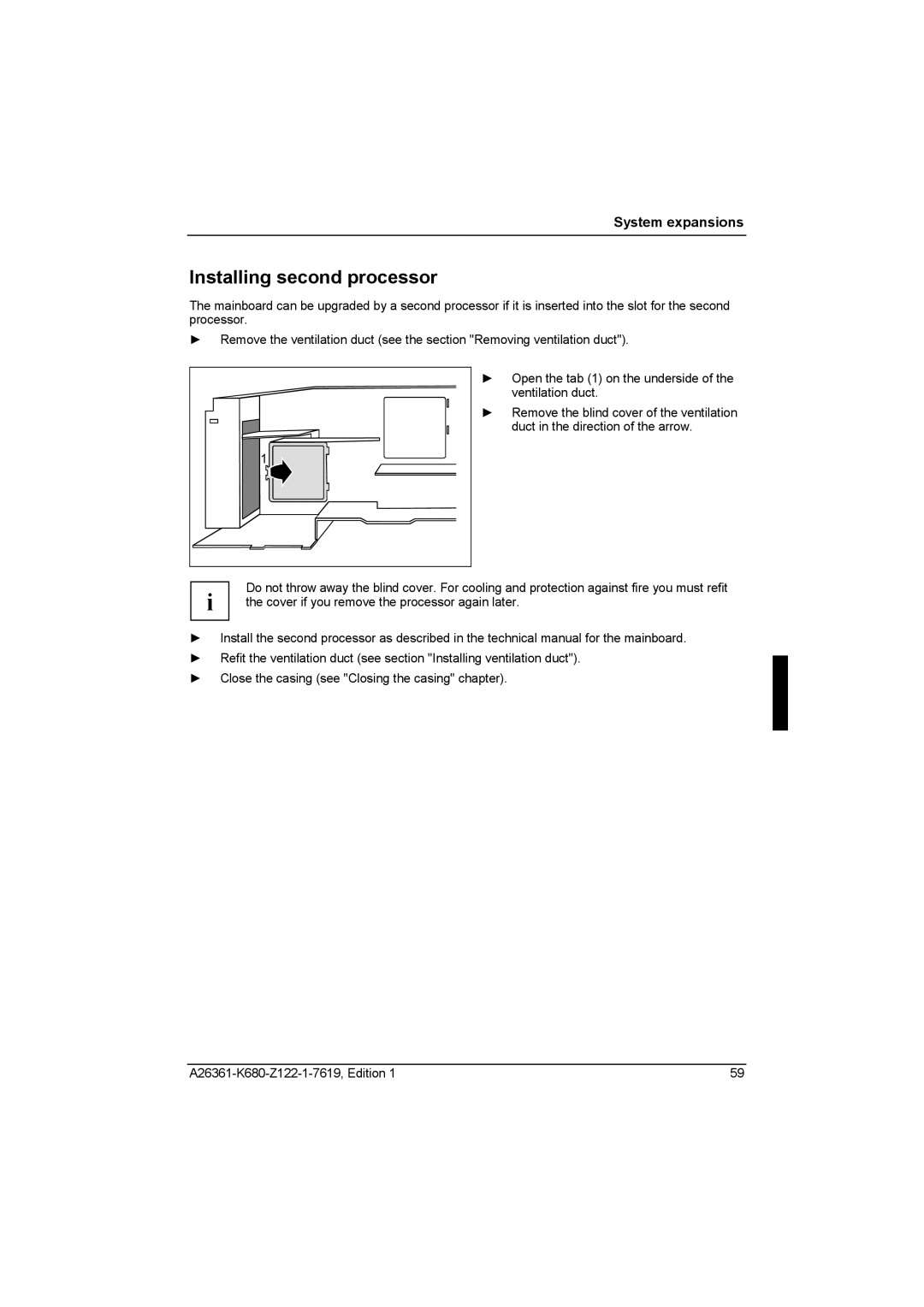 Fujitsu R630, V810 manual Installing second processor 