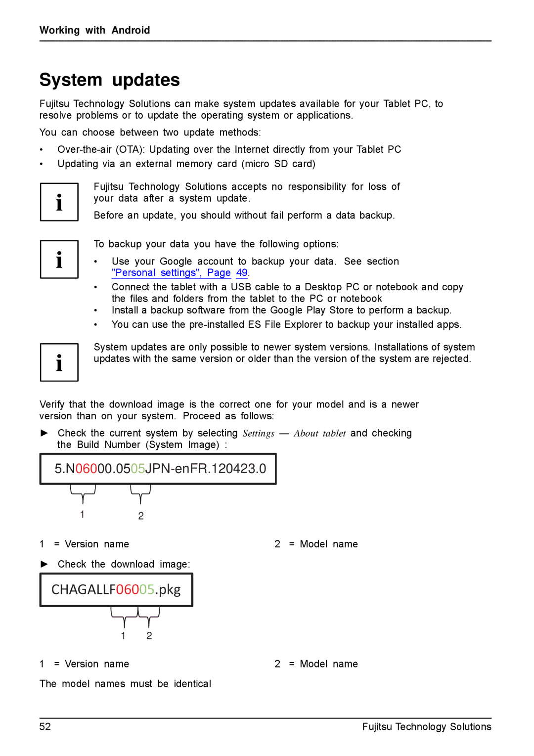 Fujitsu VFY:M53200MPAD2IN manual System updates, CHAGALLF06005.pkg 