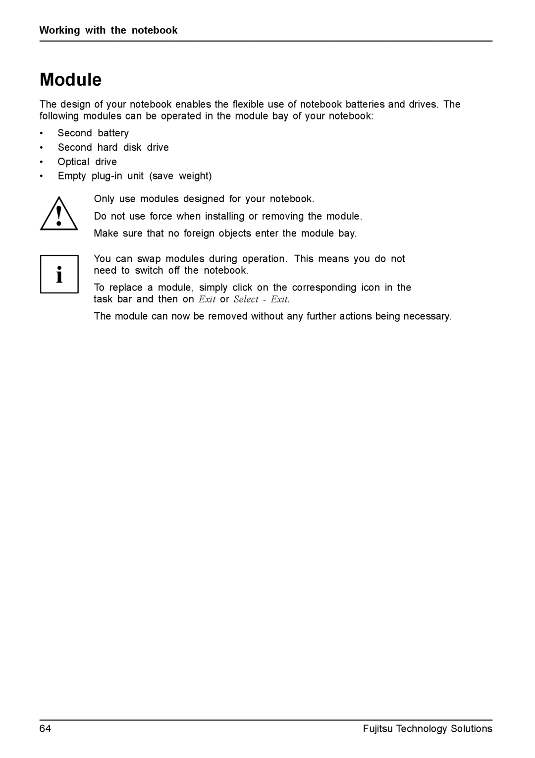 Fujitsu XBUY-T731-W7-001, FPCM11981 manual Module 