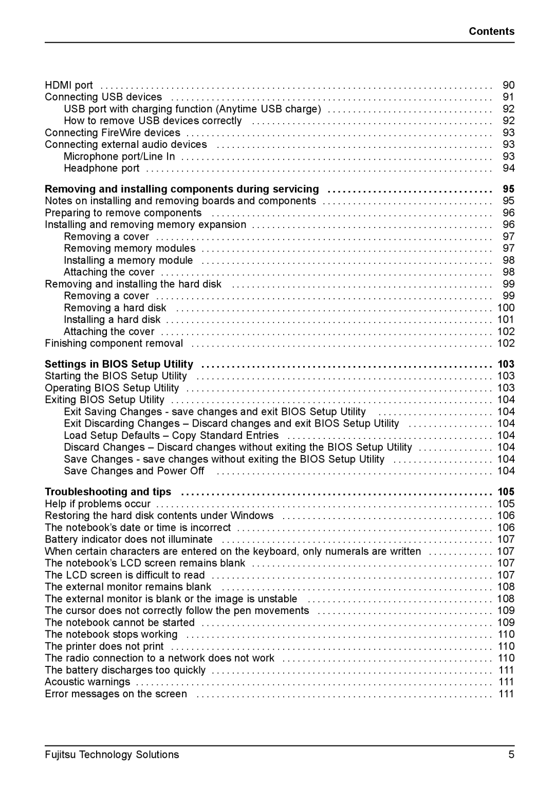 Fujitsu FPCM11981, XBUY-T731-W7-001 manual Exit Saving Changes save changes and exit Bios Setup Utility 