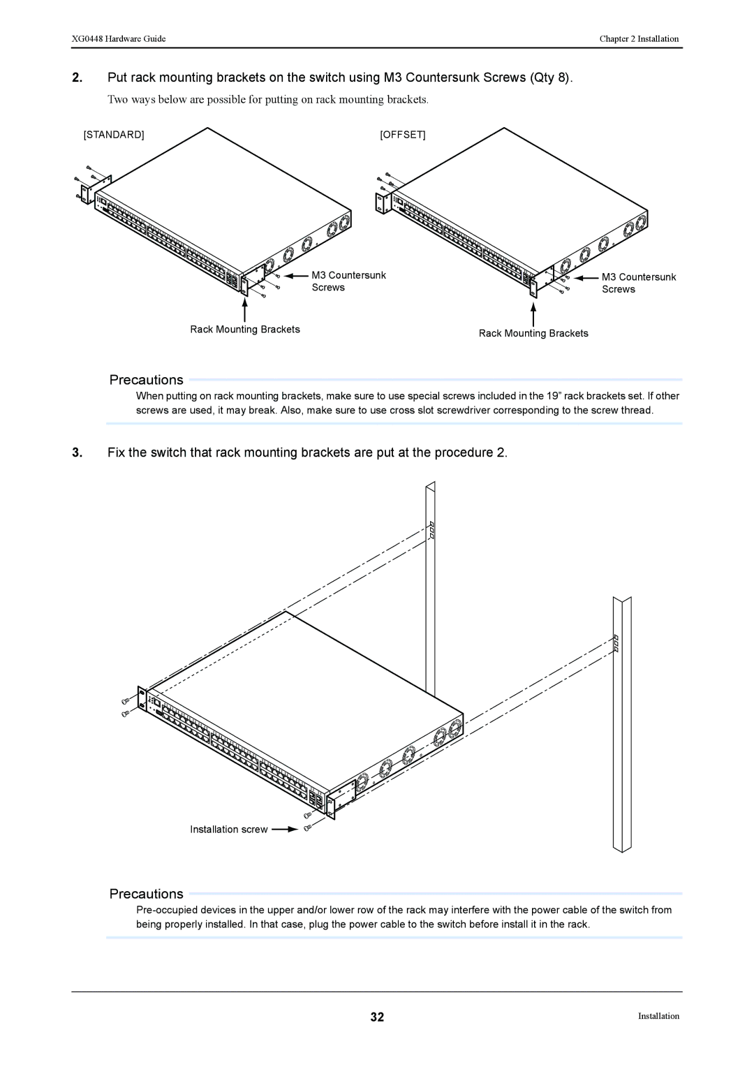 Fujitsu XG0448 manual Standard Offset 