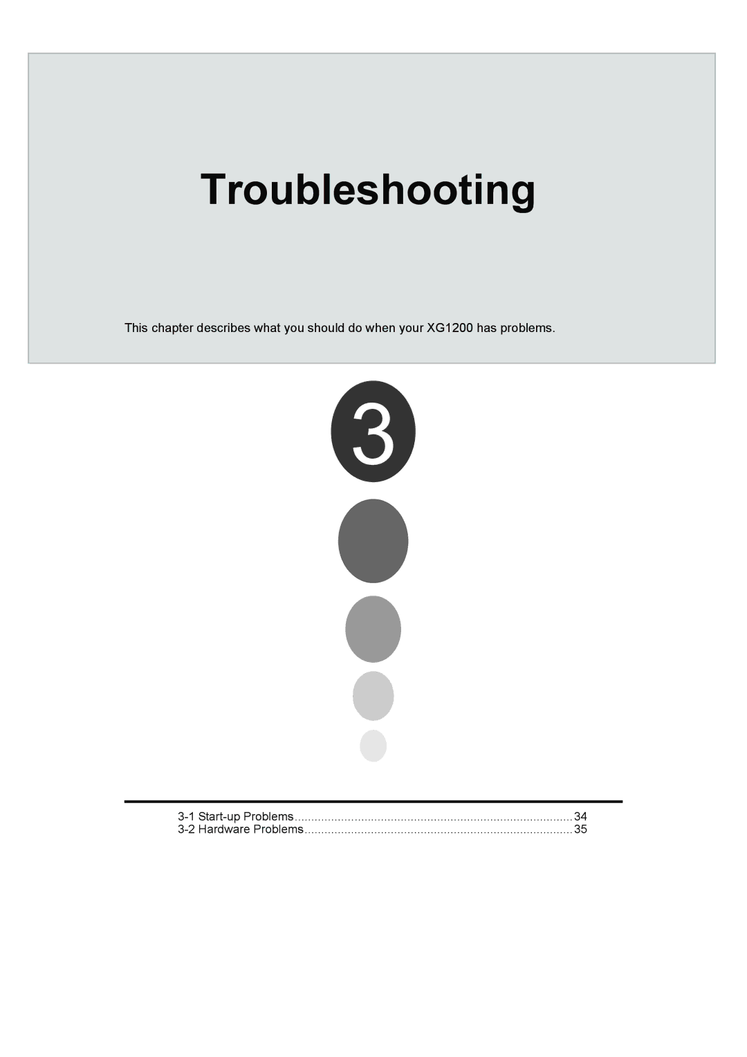 Fujitsu XG1200 manual Troubleshooting 