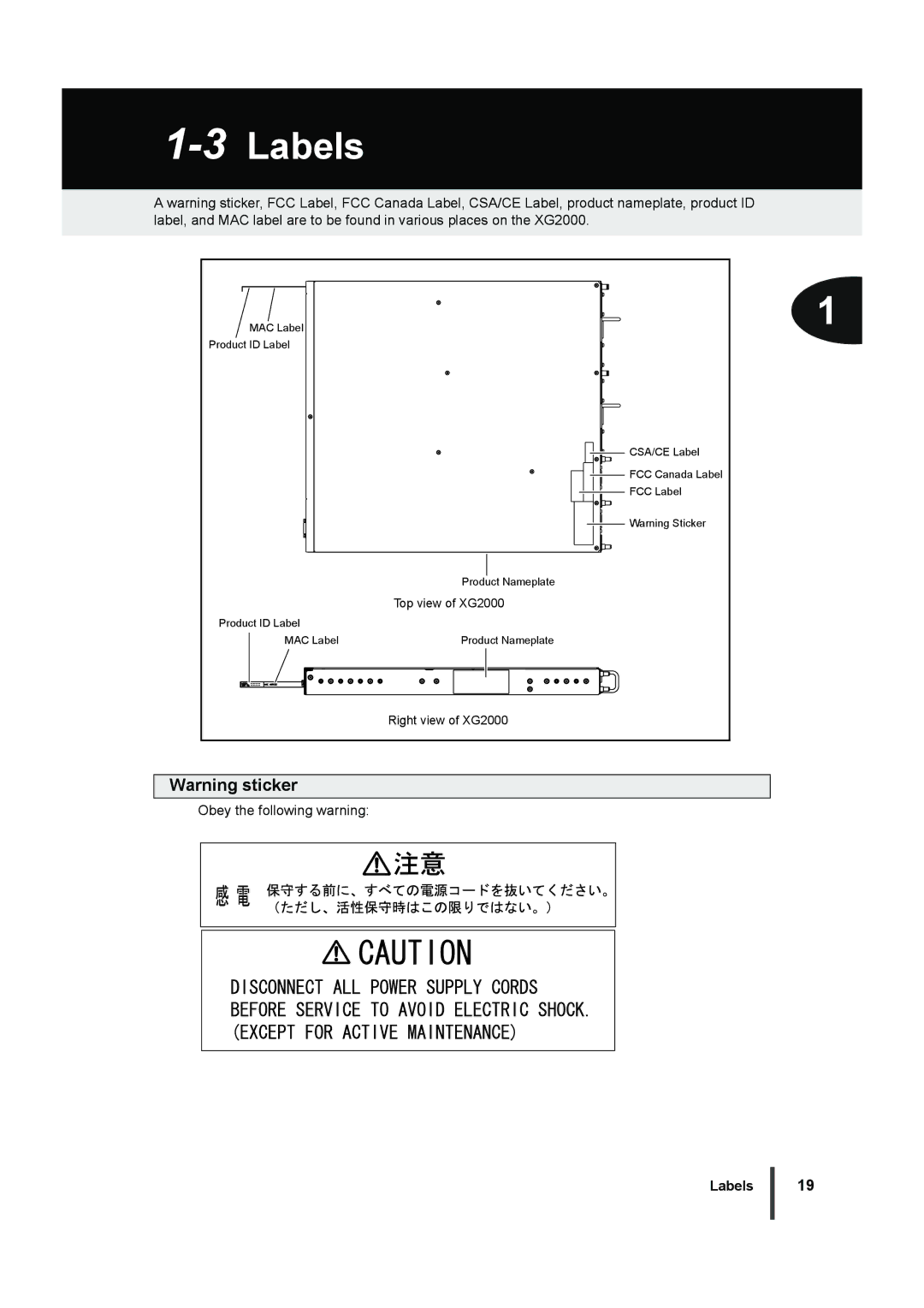 Fujitsu XG2000 manual 3Labels 