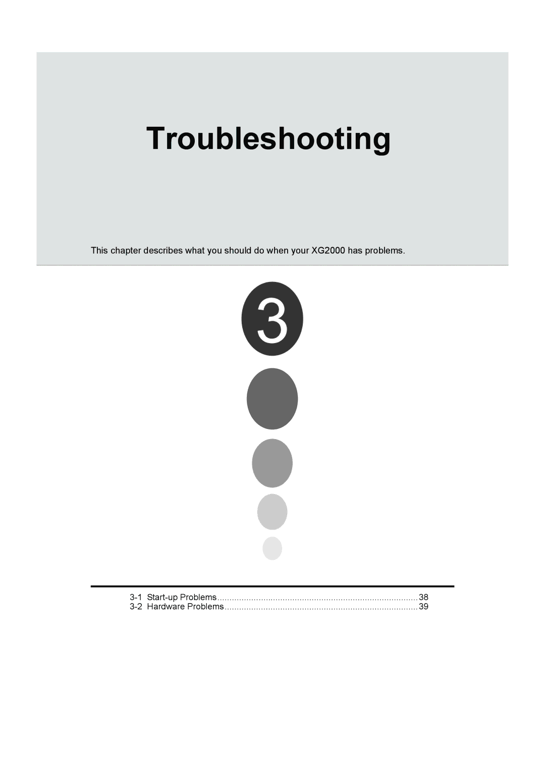 Fujitsu XG2000 manual Troubleshooting 