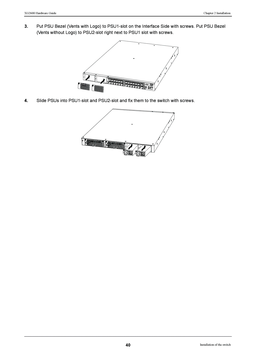 Fujitsu manual XG2600 Hardware Guide Installation 