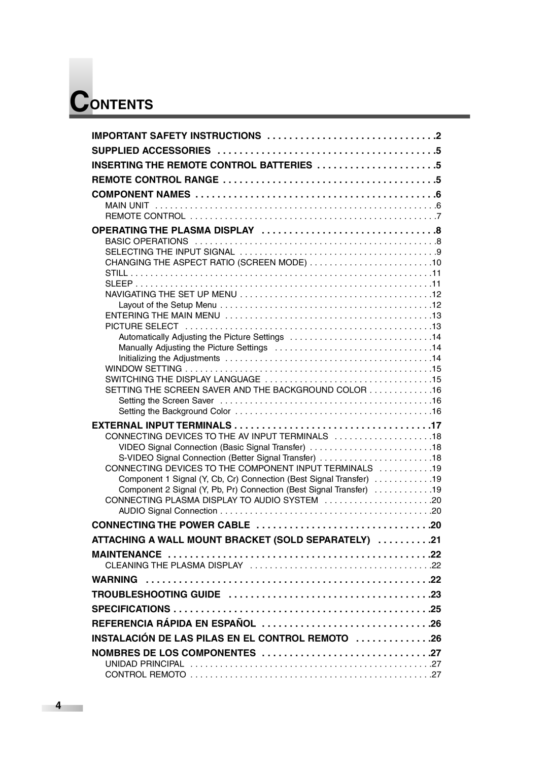 FUNAI 6842PE owner manual Contents 